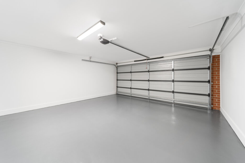 Spacious Garage Interior with Grey Flooring