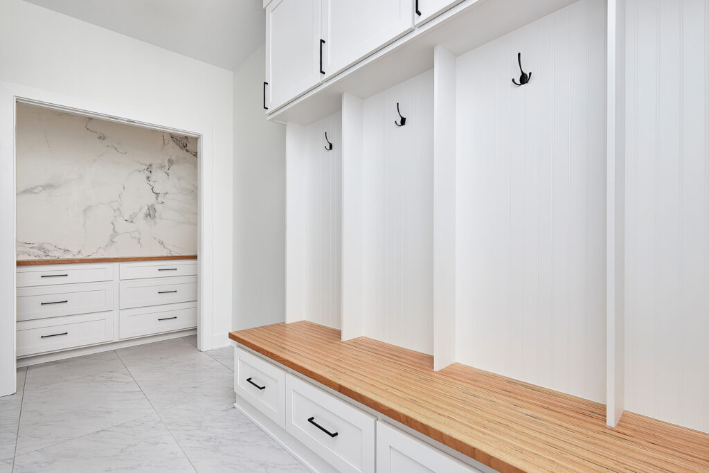 Mudroom entryway in new house